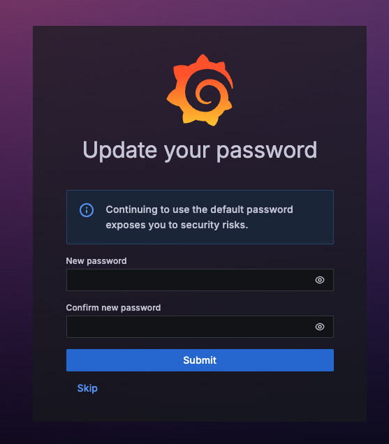 Grafana Update Password